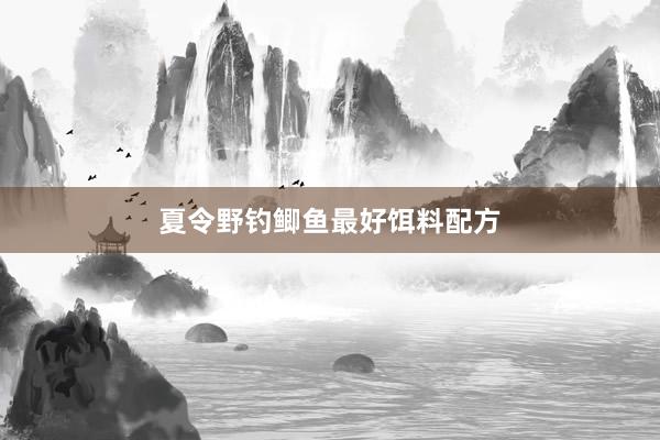 夏令野钓鲫鱼最好饵料配方